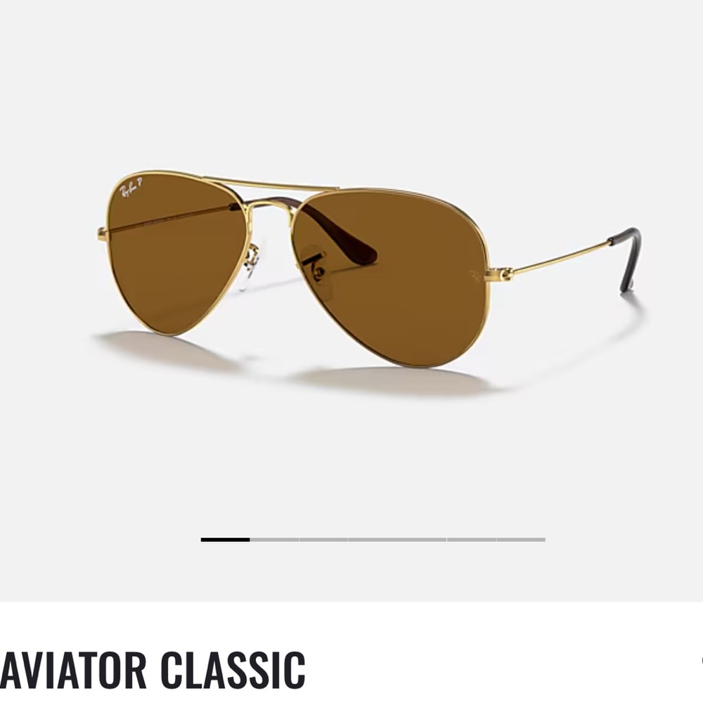 POLARIZED Ray-Ban Aviator Sunglasses - Brown with gold frames